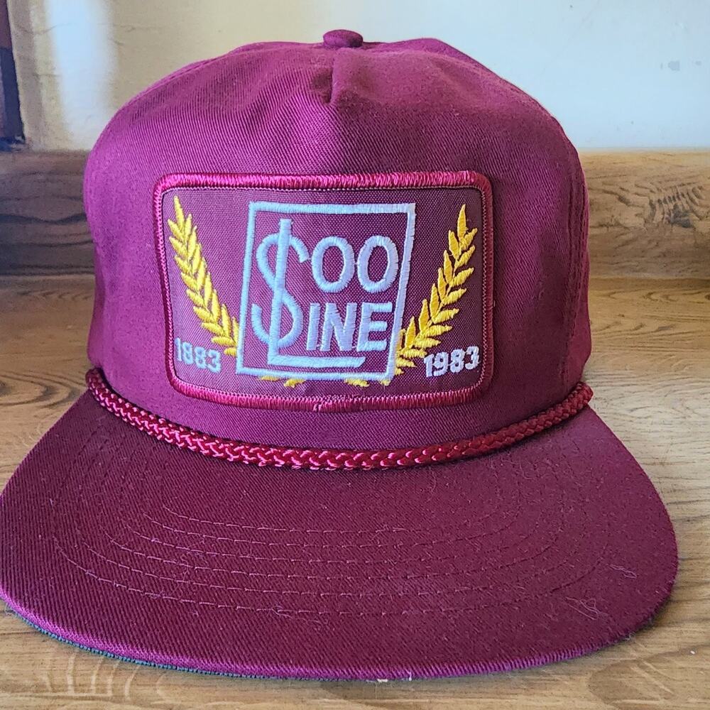 Soo Line Railroad Centennial Hat San Sun Snapback Men's Maroon Adjustable